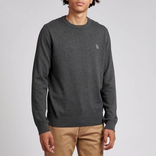 Charcoal Crew Neck Cotton Jumper - U.S. Polo Assn. - Modalova