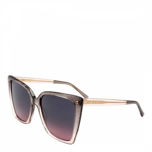 Nude Glitter Square Sunglasses 56mm - Jimmy Choo - Modalova