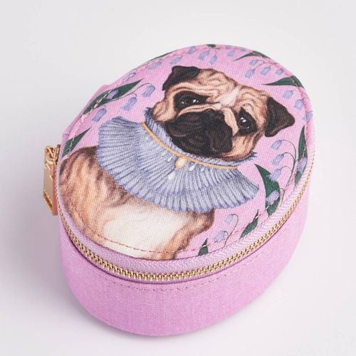 Catherine Rowe Pet Portraits Pug Oval Jewellery Box - Fable - Modalova