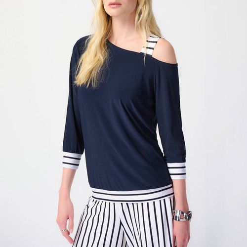 Navy Striped Detail Top - Joseph Ribkoff - Modalova