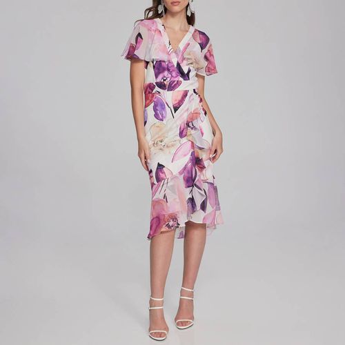 Pink Printed Midi Dress - Joseph Ribkoff - Modalova