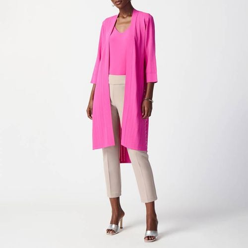 Pink Ribbed Open Cardigan - Joseph Ribkoff - Modalova