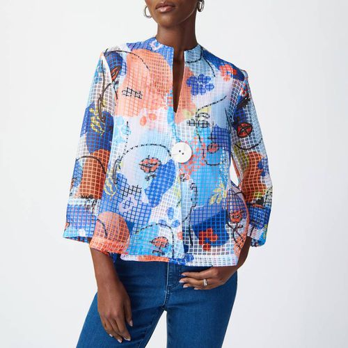 Blue Printed Shawl Top - Joseph Ribkoff - Modalova