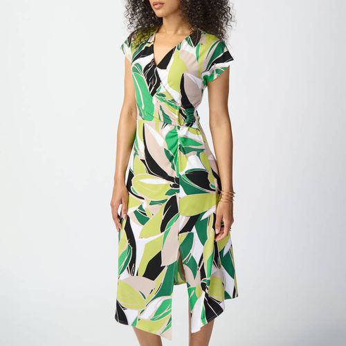 Green Printed V-neck Dress - Joseph Ribkoff - Modalova