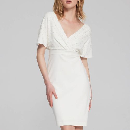 White V Neck Dress - Joseph Ribkoff - Modalova