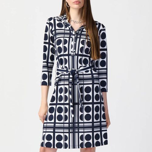 Navy Printed Mini Dress - Joseph Ribkoff - Modalova