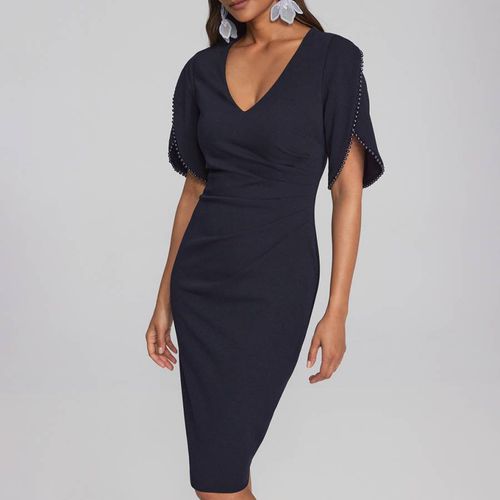 Navy Shawl Midi Dress - Joseph Ribkoff - Modalova