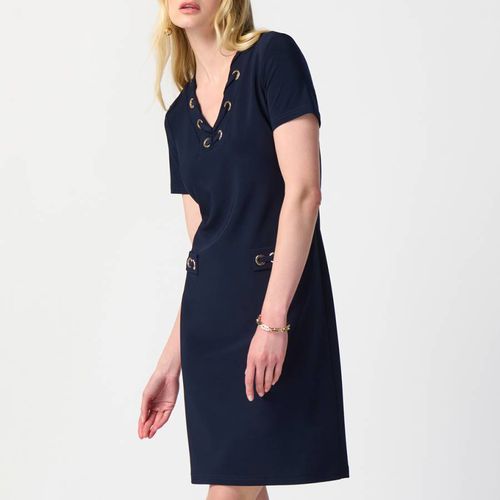 Navy Button Midi Dress - Joseph Ribkoff - Modalova