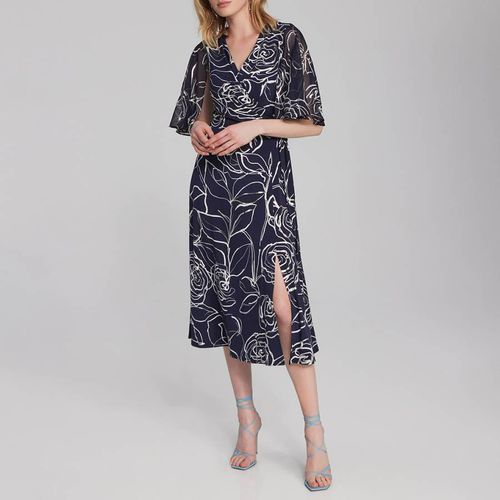 Navy / White Printed Dress - Joseph Ribkoff - Modalova