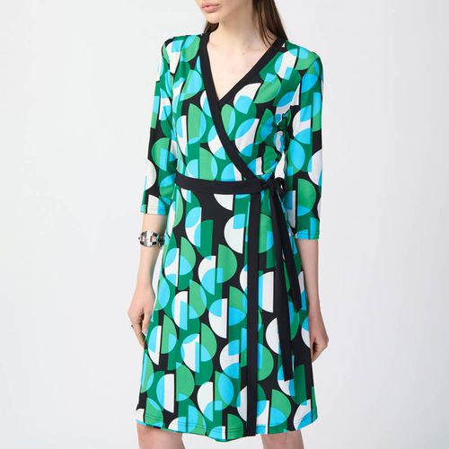 Green / Black Printed Midi Dress - Joseph Ribkoff - Modalova