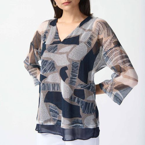 Navy Printed Blouse - Joseph Ribkoff - Modalova