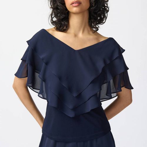 Navy Sheer Top - Joseph Ribkoff - Modalova