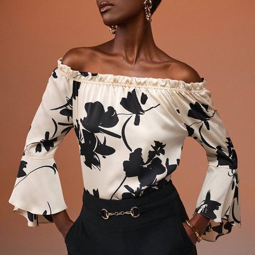 Black / White Floral Top - Joseph Ribkoff - Modalova