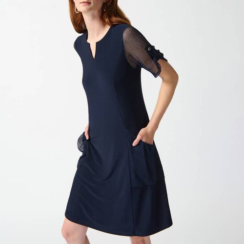 Navy Pocket Midi Dress - Joseph Ribkoff - Modalova