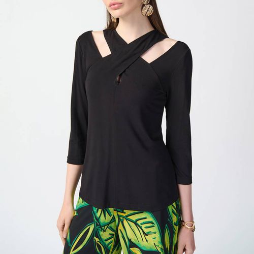 Black Criss Cross Top - Joseph Ribkoff - Modalova