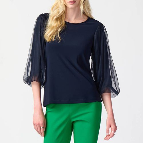 Navy Sheer Blouse - Joseph Ribkoff - Modalova