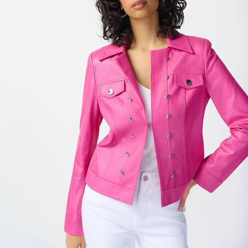 Pink Zip Biker Jacket - Joseph Ribkoff - Modalova