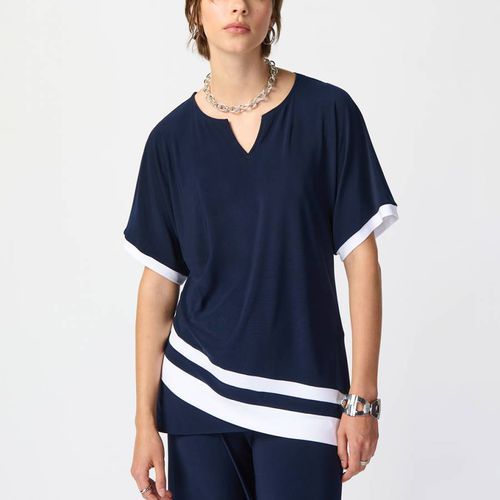 Navy White Trim Top - Joseph Ribkoff - Modalova