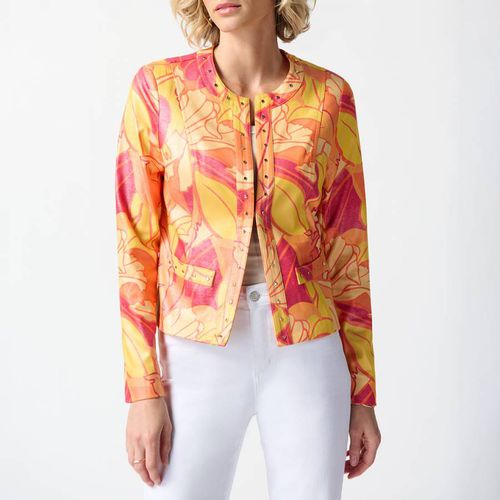 Pink Floral Cropped Jacket - Joseph Ribkoff - Modalova