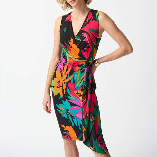 Black Printed V Dress - Joseph Ribkoff - Modalova