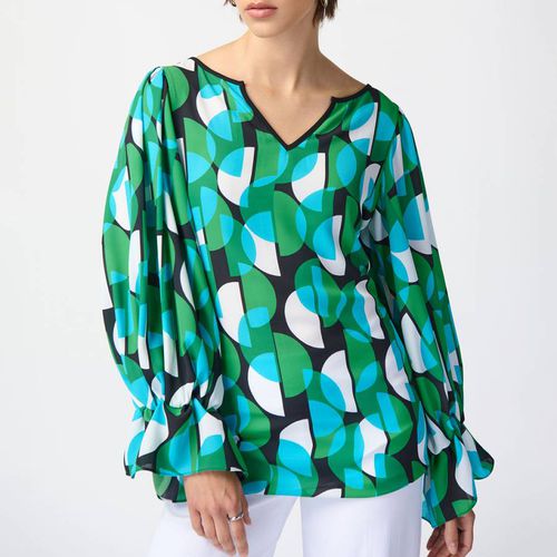 Green Printed Long Blouse - Joseph Ribkoff - Modalova