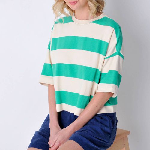 Green Pease Boxy Cotton T-Shirt - Burgs - Modalova