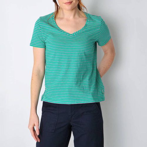 Teal Brocton Cotton Slub T-Shirt - Burgs - Modalova