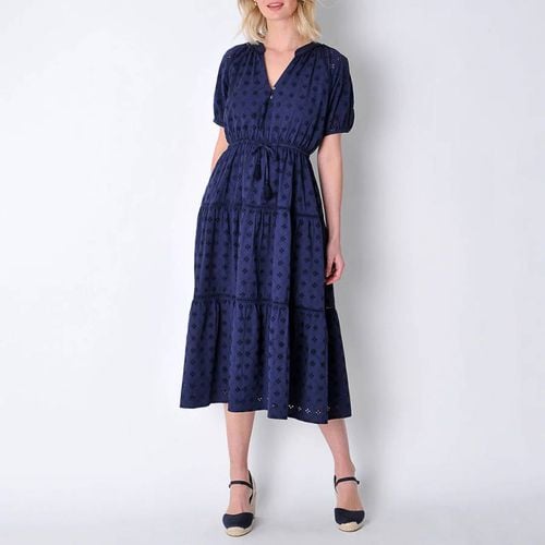 Navy Brooks Cotton Dress - Burgs - Modalova