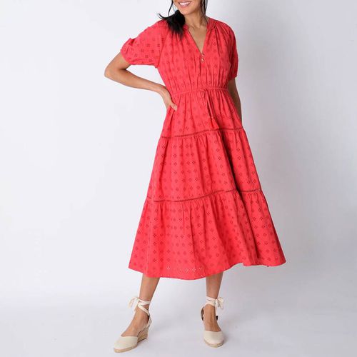 Red Brooks Cotton Dress - Burgs - Modalova