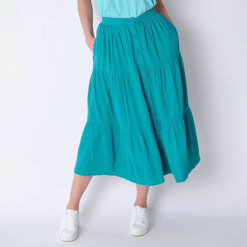 Teal Kestle Cotton Tiered Skirt - Burgs - Modalova