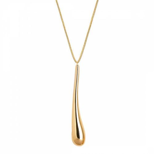 K Gold Tear Drop Modern Necklace - Liv Oliver - Modalova