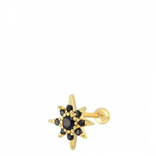 Black/Gold Plated Earrings - Ma Petite Amie - Modalova