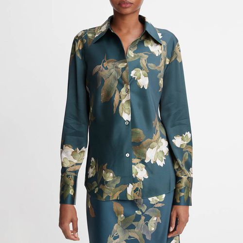 Camellia Branch Bias Silk Blouse - Vince - Modalova