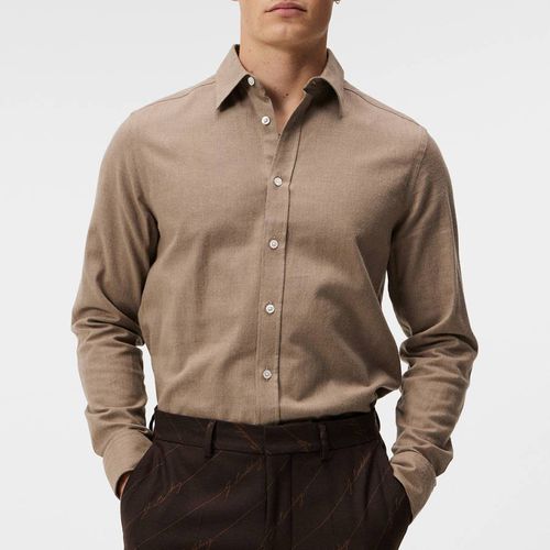 Beige Light Flannel Slim Shirt - J.Lindeberg - Modalova