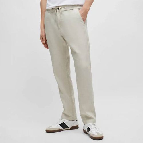 Drawstring Straight Leg Trousers - BOSS - Modalova