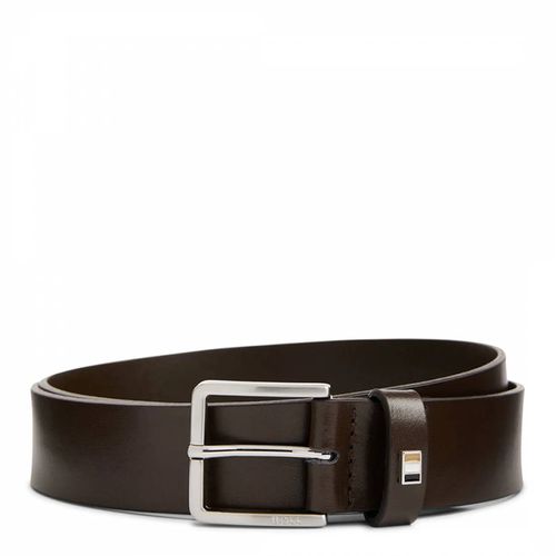 Brown Leather Belt - BOSS - Modalova