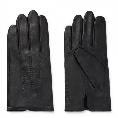 Black Leather Gloves - BOSS - Modalova