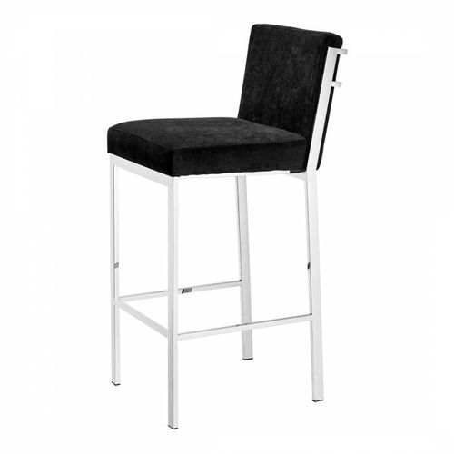 Scott Bar Stool Black Velvet - Eichholtz - Modalova