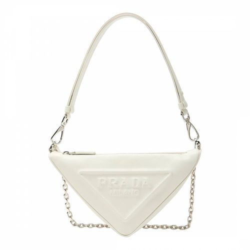 White Leather Triangle Shoulder Bag - Prada - Modalova