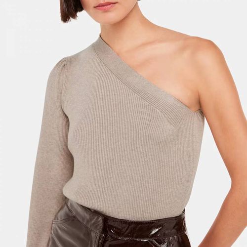 Ribbed One Shoulder Cotton Blend Top - WHISTLES - Modalova