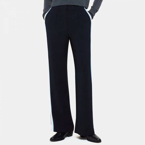 Blue Crepe Side Stripe Trousers - WHISTLES - Modalova