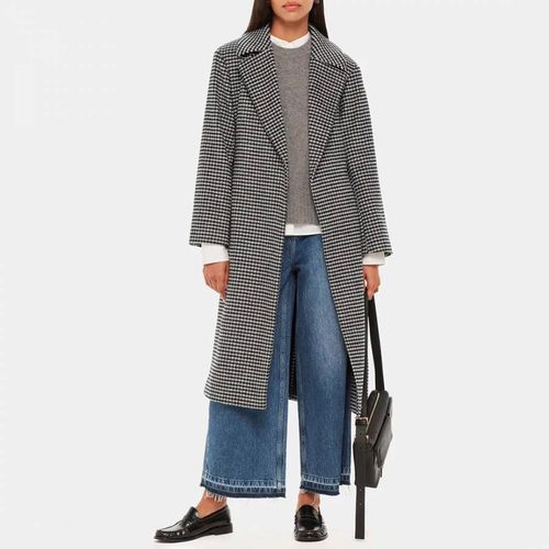 Celia Houndstooth Wool Blend Wrap Coat - WHISTLES - Modalova