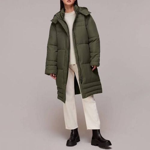 Khaki Becky Longline Hooded Puffer Coat - WHISTLES - Modalova