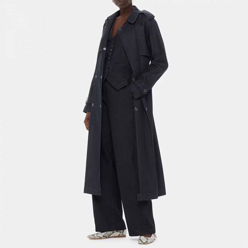 Dark Blue Cara Denim Trench Coat - WHISTLES - Modalova