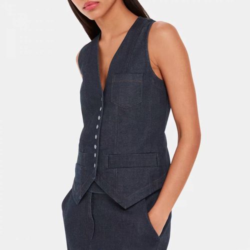 Dark Blue Joanna Denim Waistcoat - WHISTLES - Modalova