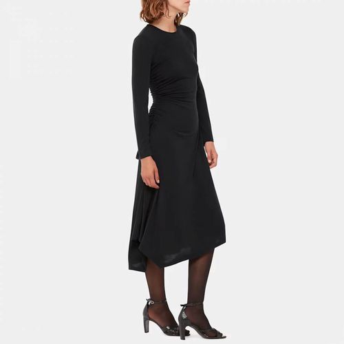 Black Asymmetric Jersey Midi Dress - WHISTLES - Modalova