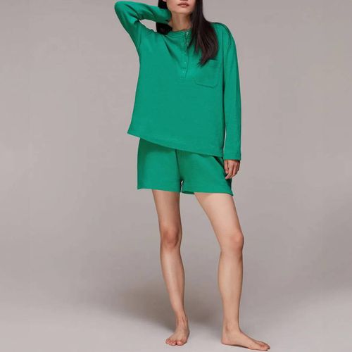 Green Henley Waffle Cotton Pyjamas - WHISTLES - Modalova