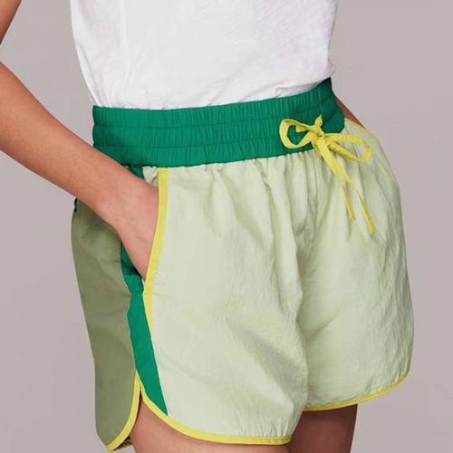 Green Colour Block Running Shorts - WHISTLES - Modalova