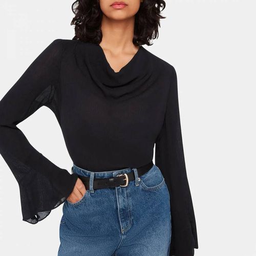 Black Pia Plisse Cowl Neck Top - WHISTLES - Modalova