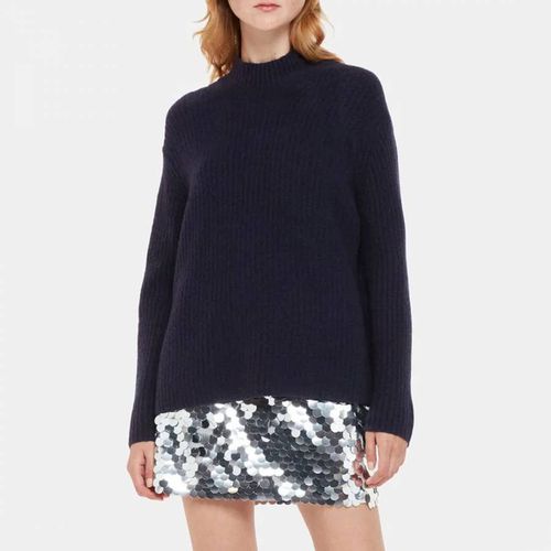 Ribbed Funnel Wool Blend Jumper - WHISTLES - Modalova